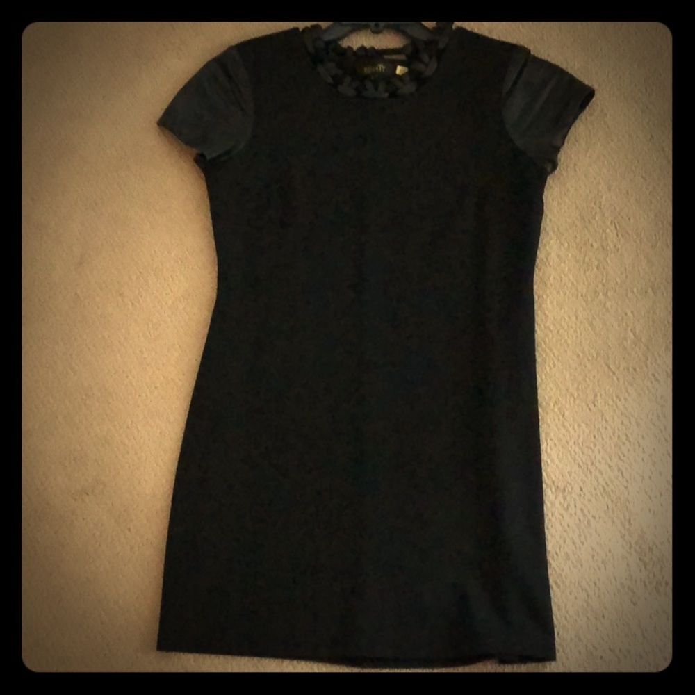 Leather and cotton dress